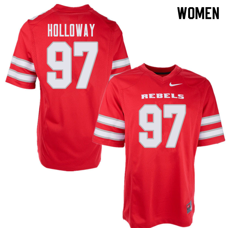 Women's UNLV Rebels #97 Jamal Holloway College Football Jerseys Sale-Red